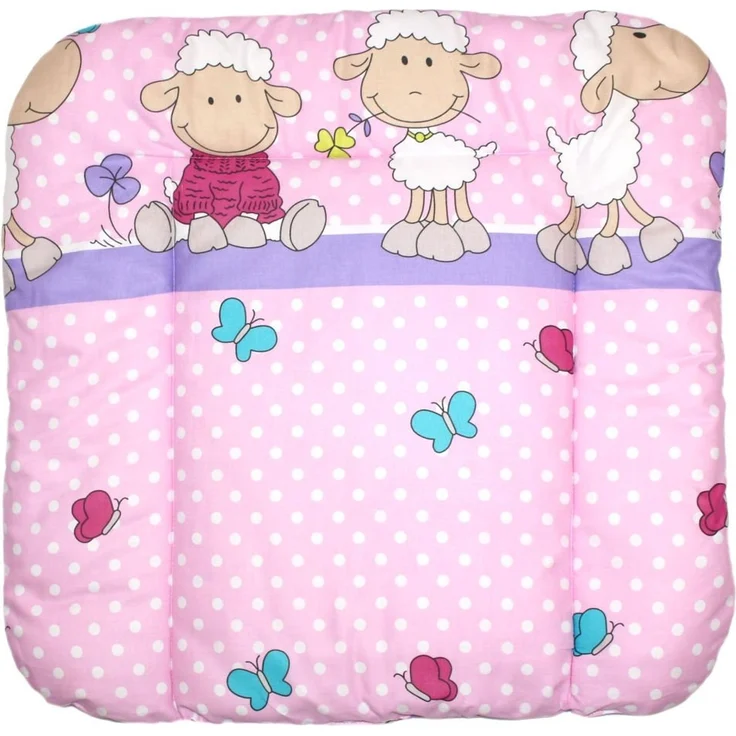 Baby Auflage Wickelauflage - Schaf rosa/violet - 70x50 cm 70x70 cm 70x85 cm Wickeltischauflage 70x85 cm – Bild 1