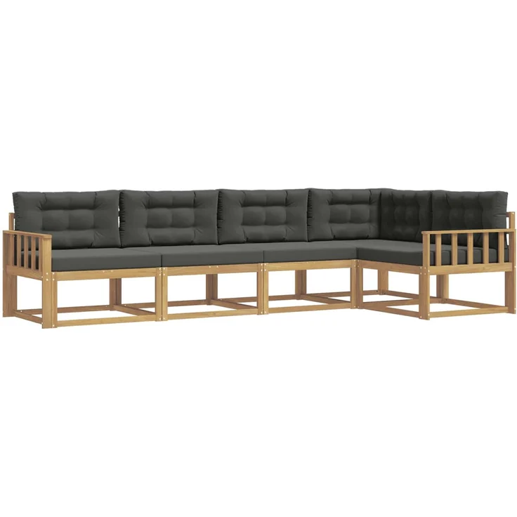 vidaXL Outdoor-Sofagarnitur 5 stk. 5-Sitzer Weiß und Anthrazit 3386441 – Bild 2