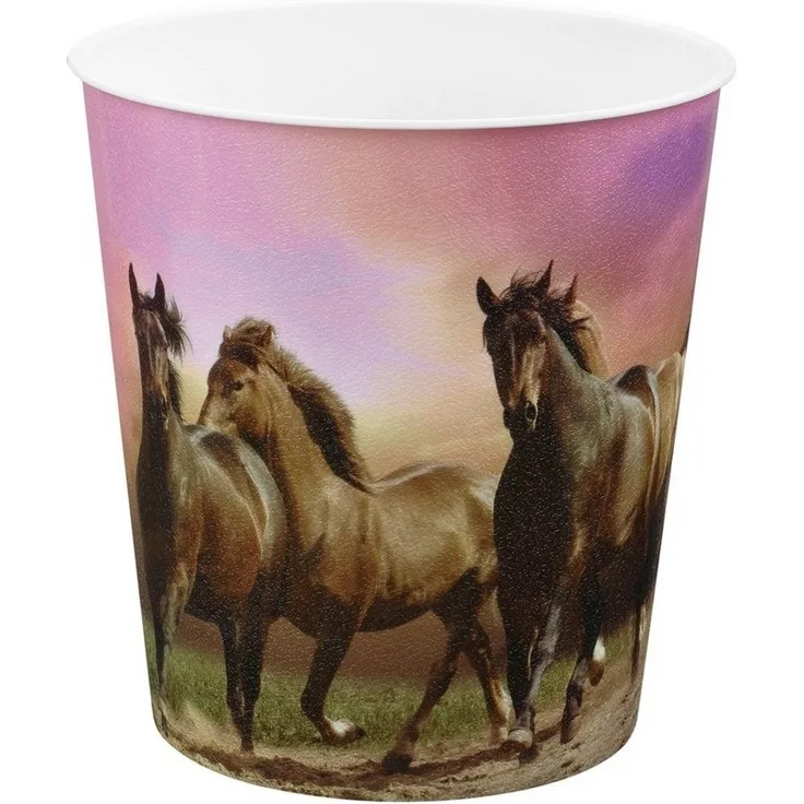 Idena Mülleimer Idena 10489 - Papierkorb Kinder, Pferde Motiv, 9 Liter Fassungsvermöge