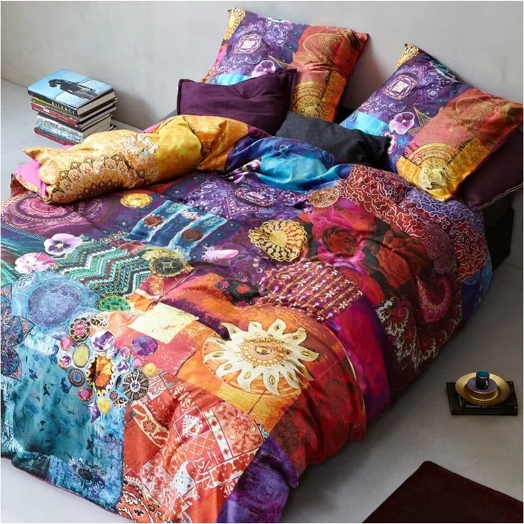 Essenza Bettwäsche Delhi purple, Satin, 2 teilig, Mandala, heilige Madonna, orientalische Muster – Bild 3