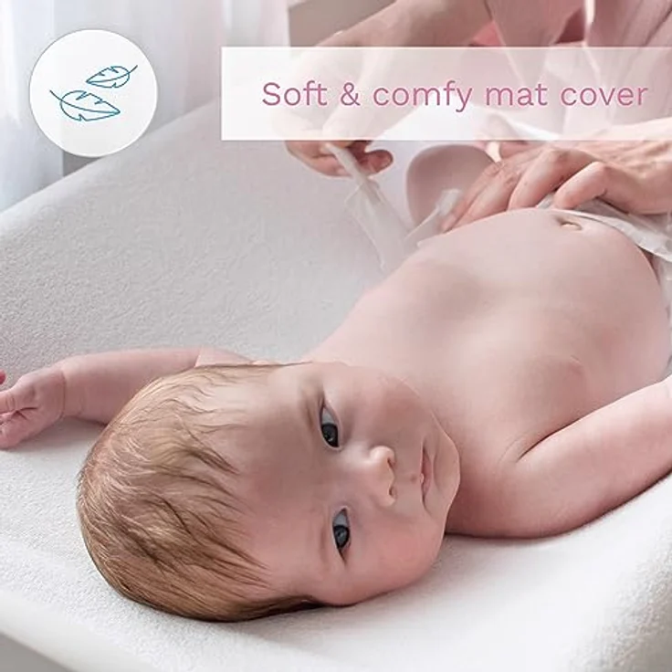Baby Comfort Wickelauflage Frottee Bezug für 80x50 cm Windelwechsler mit erhöhten Kanten (Grau) – Bild 9