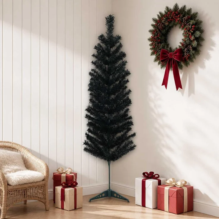 vidaXL Künstlicher schlanker Weihnachtsbaum 120 cm PVC und Stahl 42055250 – Bild 2
