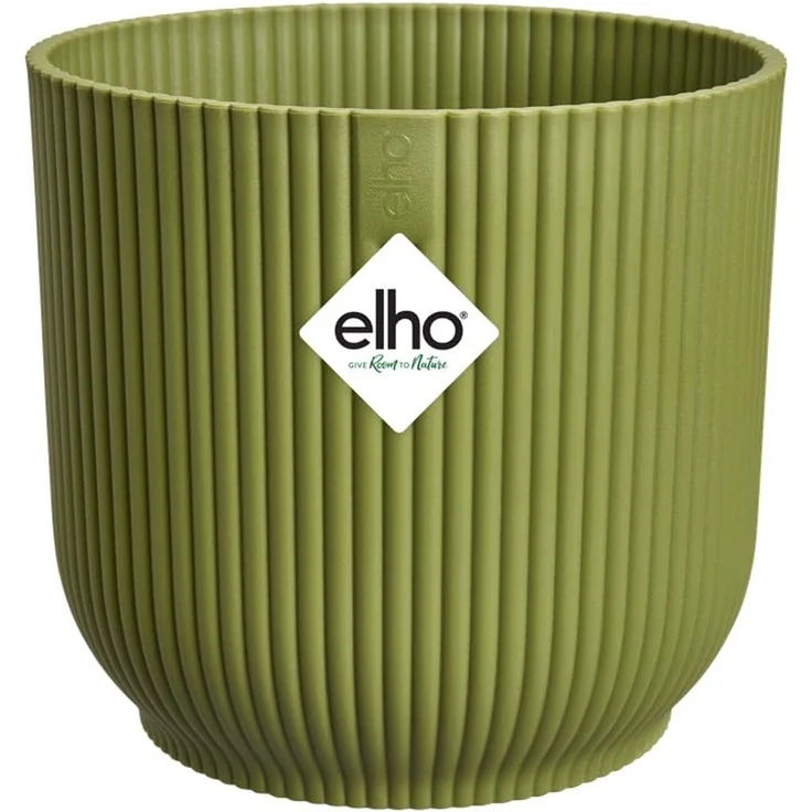 elho Vibes Fold Rund 40 Pflanzentopf - Blumentopf für Innen - 100% recyceltes Plastik - Ø 39 x H 36.2 - Grün/Ferngrün