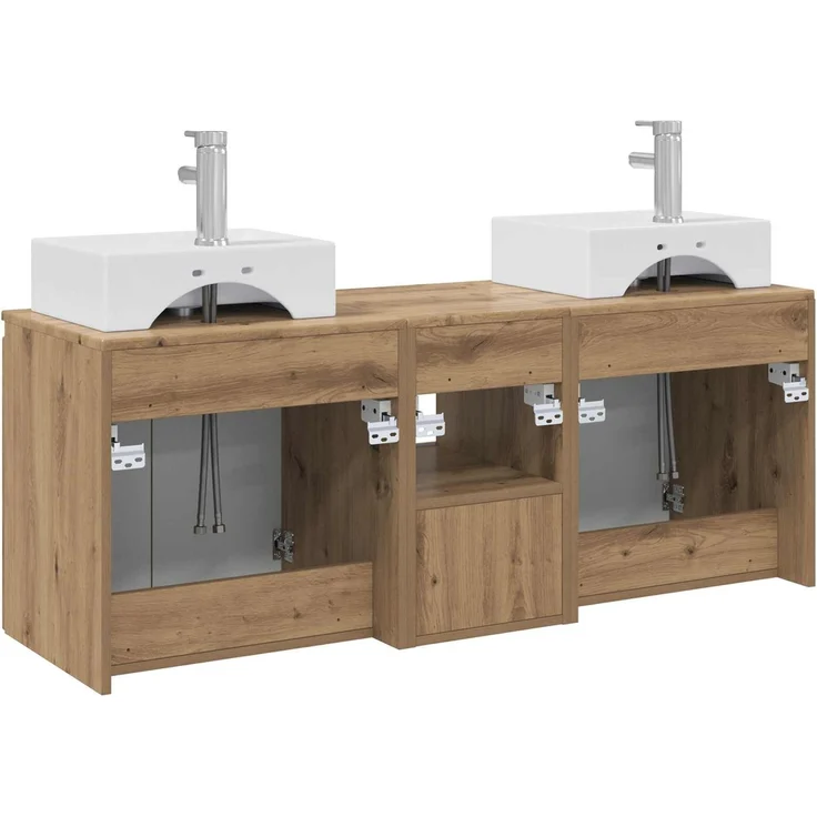 vidaXL Badezimmerschrank-Set 3 stk. Artisan-Eiche 129 x 41 x 79,5 cm 3405656 – Bild 8