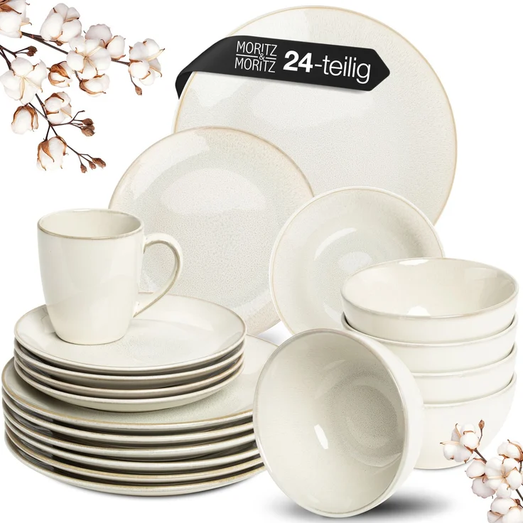 Moritz & Moritz SENSE beige Geschirrset 24 stk. – Bild 1