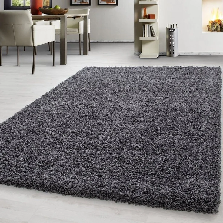 Teppium Teppich Unicolor - Einfarbig, Rund, Höhe: 30 mm, Einfarbig Shaggy Teppich Wohnzimmer Langflor versch. farben und größen – Bild 5