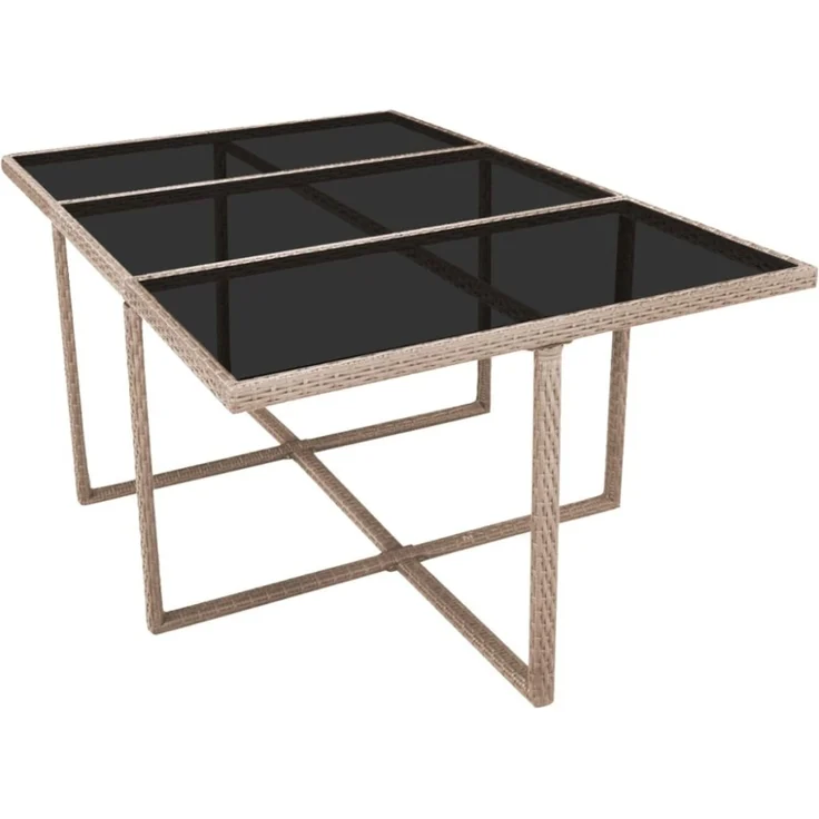 vidaXL 11-tlg. Garten-Essgruppe mit Auflagen Poly Rattan Beige 42557 – Bild 5