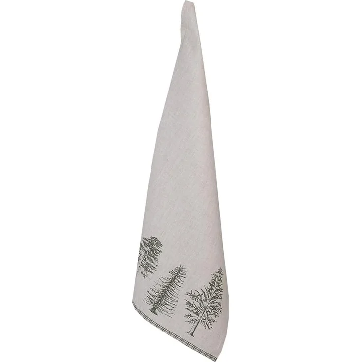 Clayre & Eef Geschirrtuch Natural Pine Trees, (3-tlg, 3-teilig), Geschirrtücher (3 Stück), ca. 50x70 cm Baumwolle – Bild 1