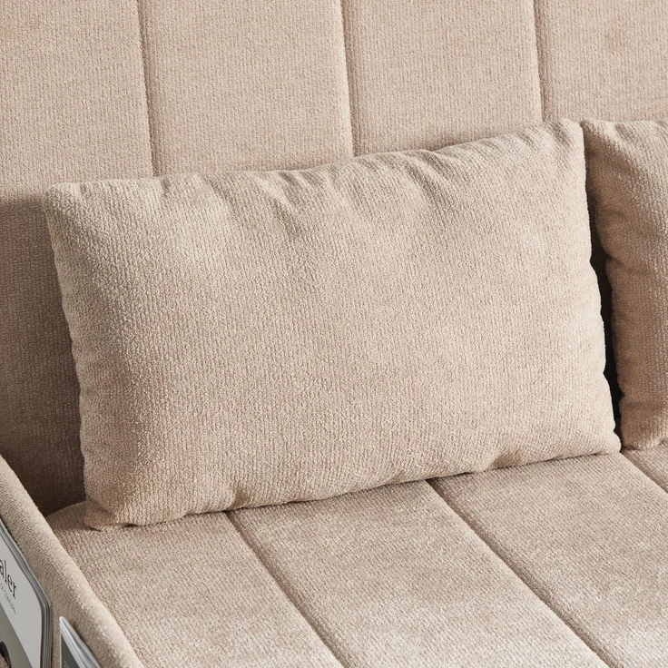 ZUBALIYA Schlafsofa 85x92 cm, mit Stauraum, mit Chenille - Bezug, mit breiten Armlehnen, mit Schaumstoffpolsterung, Schwarz – Bild 17