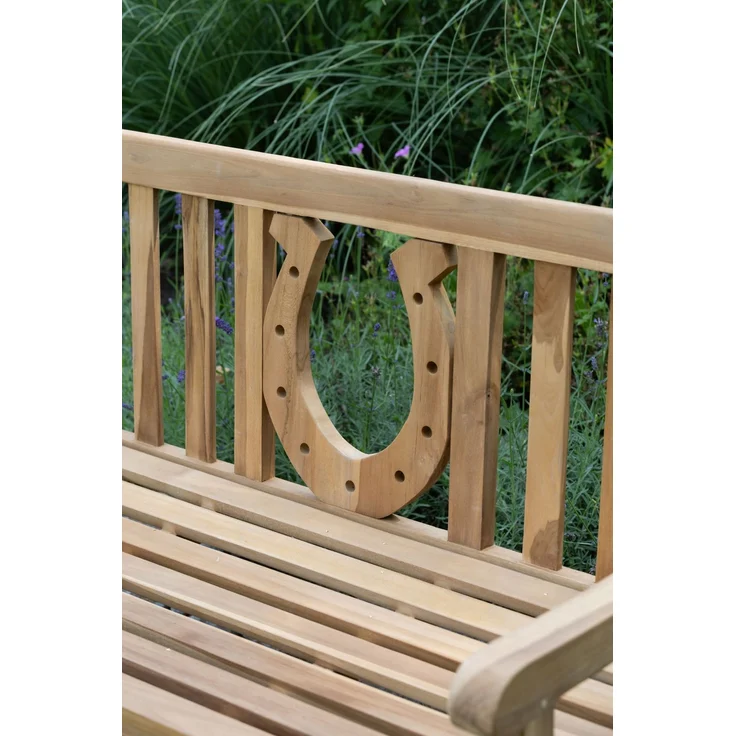 Teakholz Gartenbank Hufeisen 120 cm – Bild 7