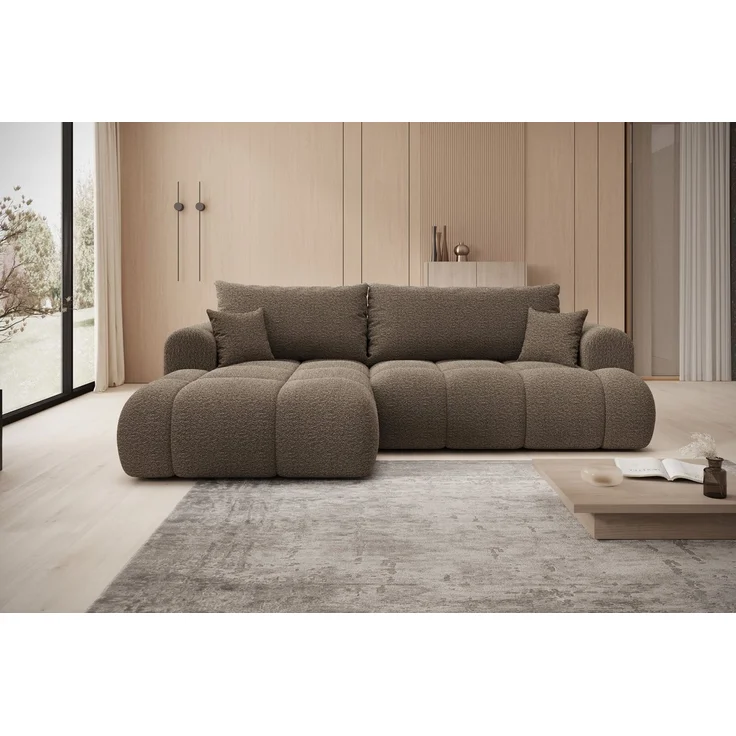 thematys Ecksofa TREVIO 260 x 165 cm, mit Schlaffunktion, mit Bettkasten, Taupe (Fredo 05), Ausrichtung links – Bild 3