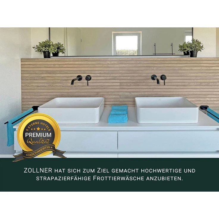 ZOLLNER Gästehandtücher, Walkfrottier (10-St), 30 x 50 cm, 100% Baumwolle, mit 2 Bordürenstreifen – Bild 4