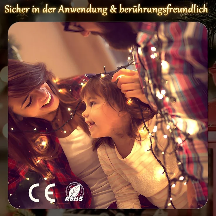 SALCAR 3m Christbaumbeleuchtung mit Ring und 14 Girlanden, 490er LED Überwurf Lichterkette mit Fernbedienung, Wasserdicht Lichterkette Weihnachtsbaum für 210cm bis 350cm Tannenbaum, Warmweiß – Bild 7