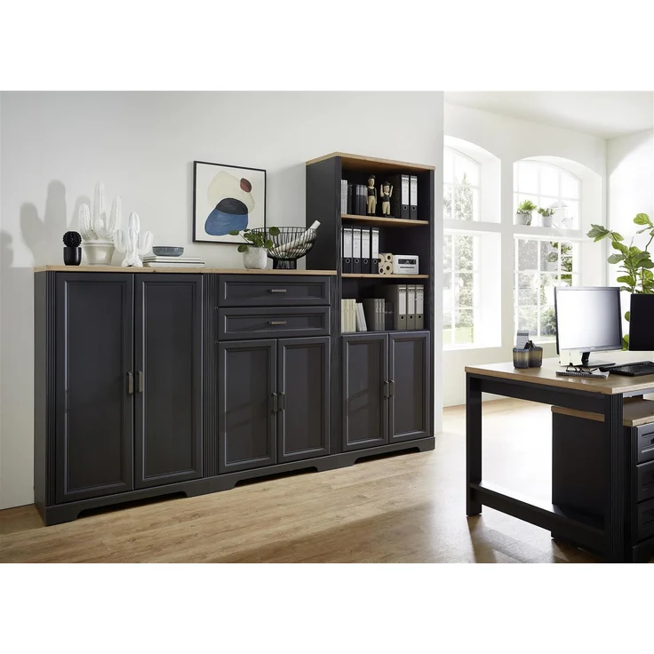 Regal-Set >Jasmin< in Graphit - 258x204x38cm (BxHxT) – Bild 1