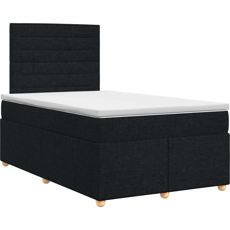 vidaXL Boxspringbett mit Matratze Schwarz 120 x 200 cm Stoff 3453853 – Bild 2