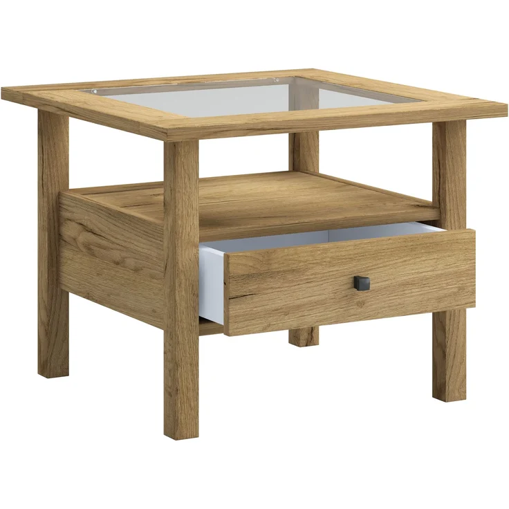 VCM Beistelltisch & Couchtisch Lingis 919157 Honig-Eiche H. 42 x B. 54 x T. 54 cm – Bild 3