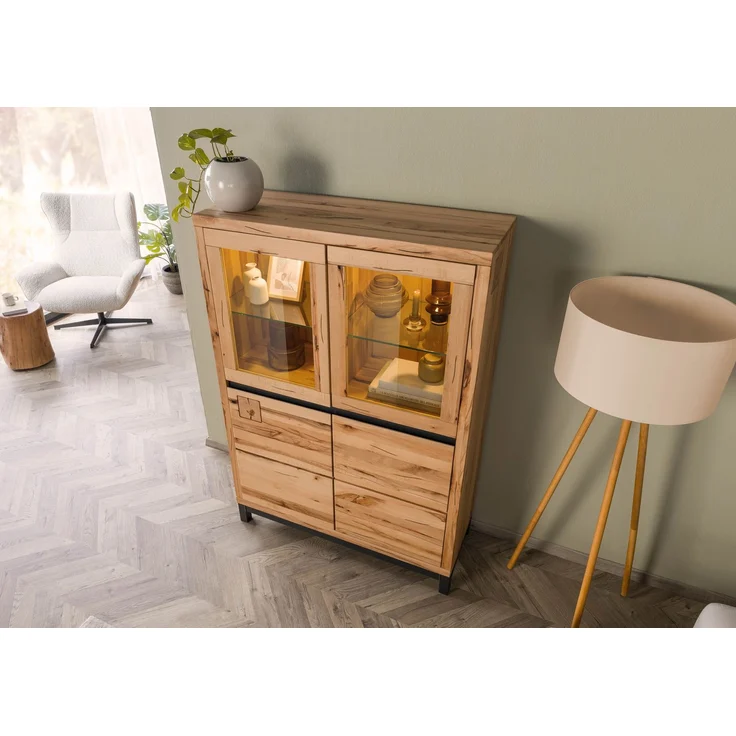 Vitrine Kernbuche 103x40x148 natur geölt VILLANDERS #102 – Bild 2