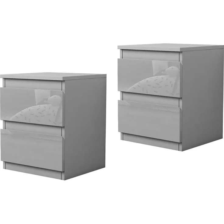HTI-Living Nachttisch Kenji Hochglanz, 2er-Set, geräumige Schubladen, B/H/T 33 x 41 x 32 cm
