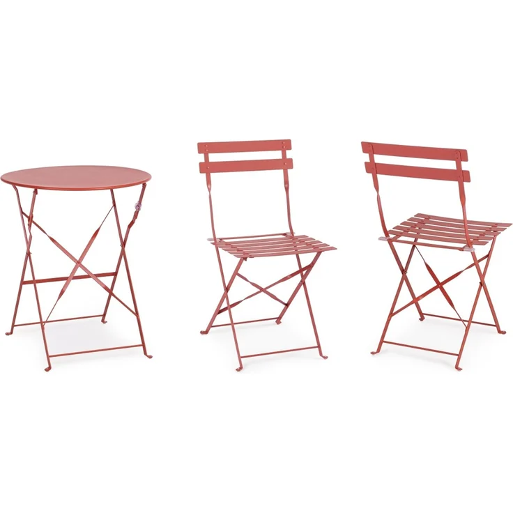 Garten-Set Austin Metall, klassisch klappbar, Terrakotta, Stühle und Tisch für draußen – Bild 6