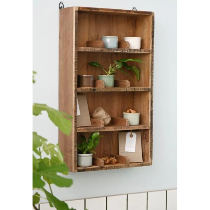 Wandregal Regal 4 Ablagen mit Fachteilern 12 Fächer Holz Unika Laursen 21024-30 – Bild 3