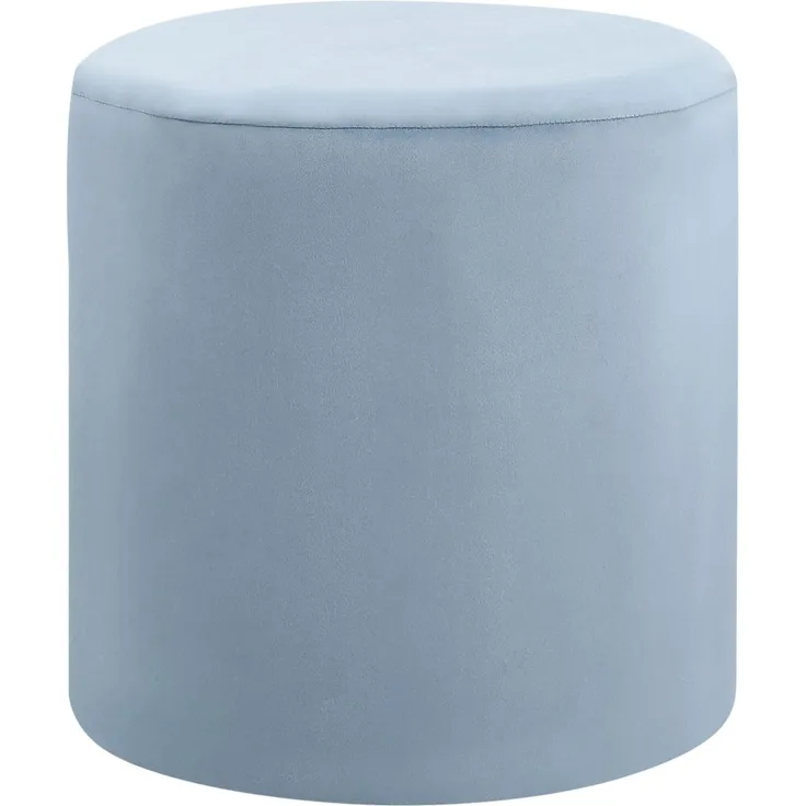 Pouf Samtstoff hellblau ⌀ 47 cm LOVETT