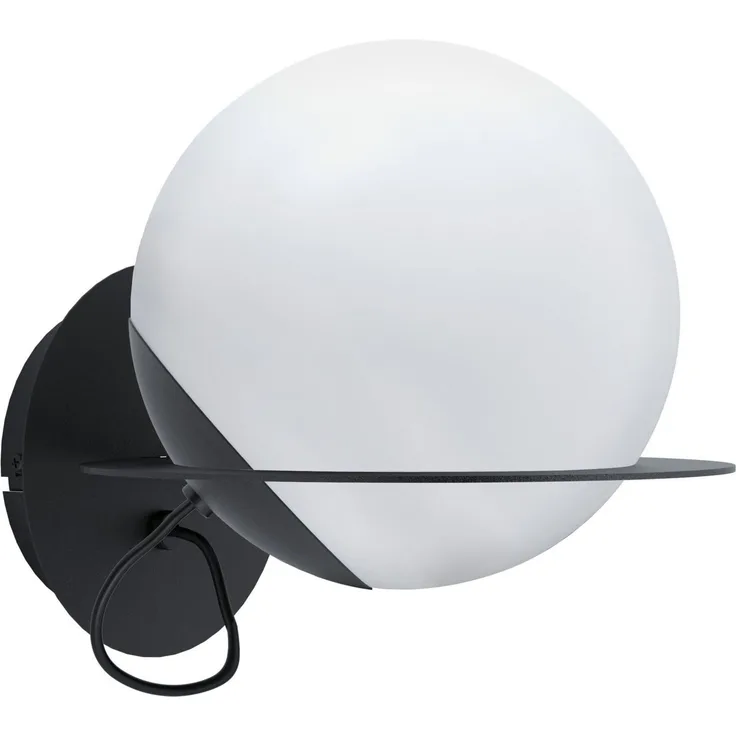 Eglo 98365 Wandleuchte SABALETE schwarz weiß L:21,5cm H:21cm T:24cm beweglich