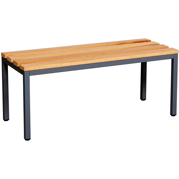furni24 Sitzbank für Umkleideräume BxHxT: 100 x 42 x 40 cm, Umkleidesitzbank, Umkleidebank, Garderobenbank, Sportbank, Bank mit Echtholz für Fitnessstudio – Bild 3
