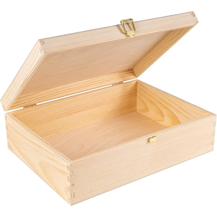 Creative Deco Holzkiste A4 mit Deckel Unlackierte Aufbewahrungsbox, Holzbox Ideale Schatulle zur Lagerung der Wertsachen, Dokumente – Bild 1