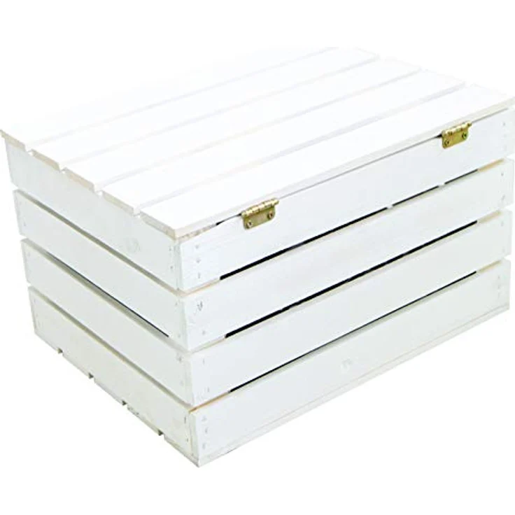 Kistenkolli Altes Land Allzweckkiste Holztruhe weiss mit Deckel 48 x 36 x 30cm (Spar-Set, 1er Set) – Bild 7