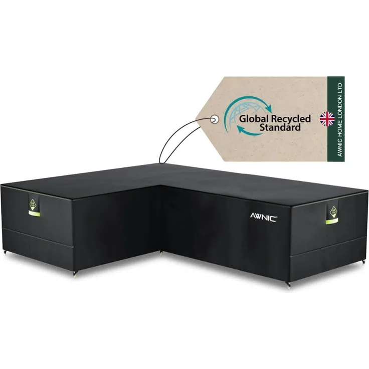Awnic Garten L geformt Sofa Abdeckung wasserdicht, Terrasse Rattan Ecke Möbel deckt, im Freien L geformt Sektional deckt technischen Stoff AlicanTex 215 (Links) x 270 (rechts) x 71 cm