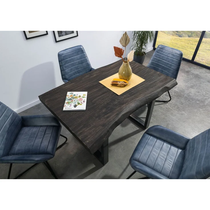 Baumtisch Mango 140x90x77 grau lackiert / U-Beine anthrazit glänzend FREEFORM 5 – Bild 2