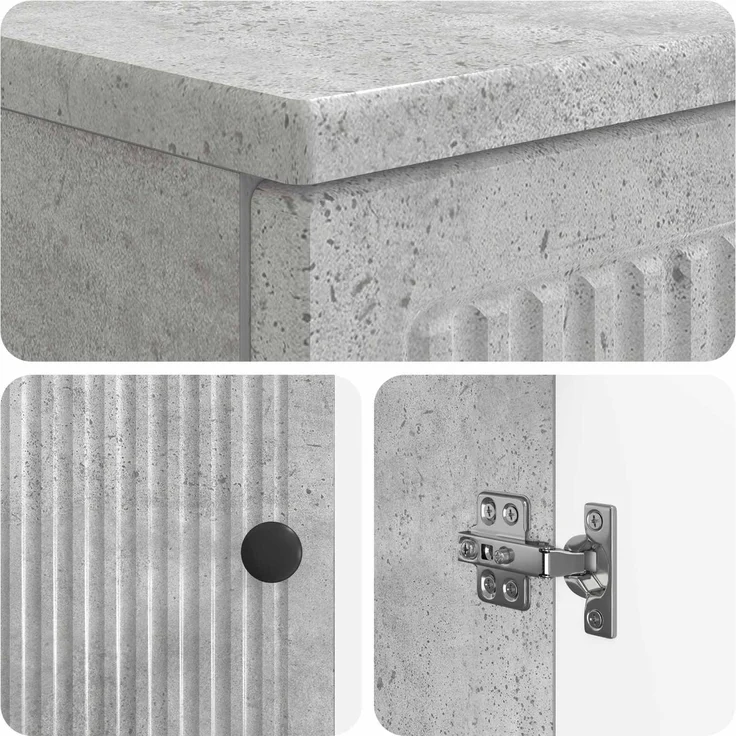 vidaXL 3-teiliges Badezimmer-Schranksystem EDE Betongrau Holzwerkstoff 3417417 – Bild 7