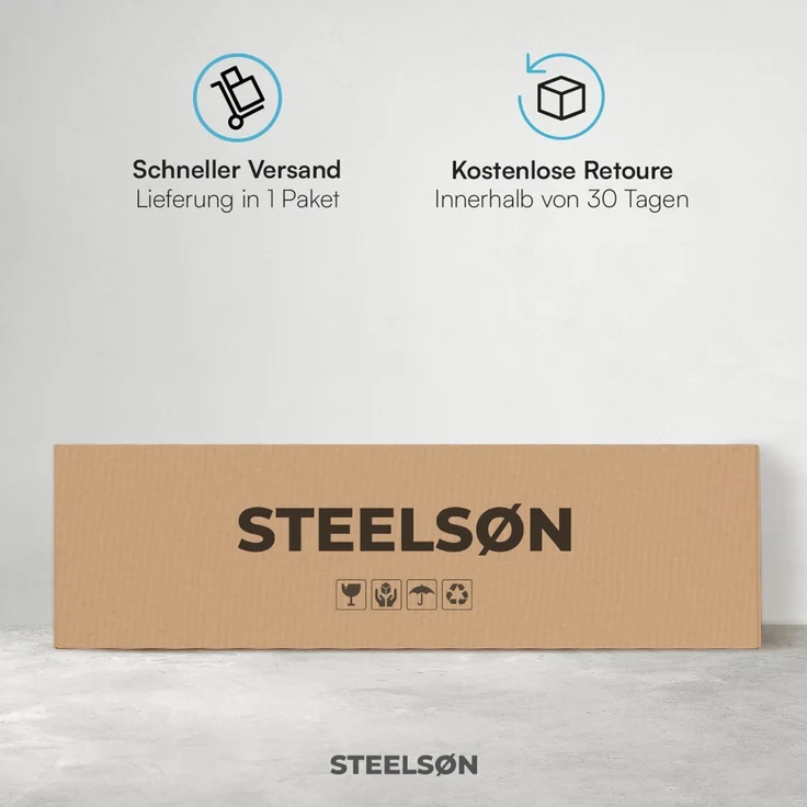 STEELSØN 'Montune' Getränkekistenregal, Metall schwarz, 115x50x33 cm, Aufbewahrung für 2 Kisten mit Gitterhalterung und Ablage – Bild 8