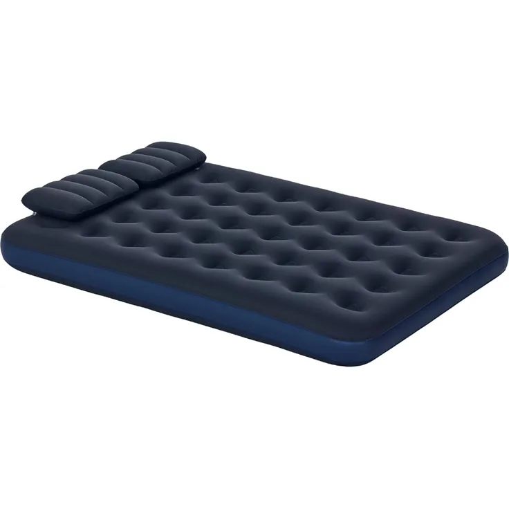Outsunny Luftbett, Luftmatratze mit Handpumpe, Kopfkissen, Campingbett für 2 Personen, Blau, 203 x 152 x 22 cm