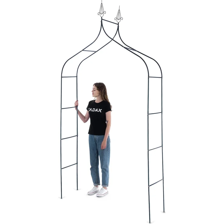 KADAX Gartenpergola aus Metall, 255 cm, Bogen, Blumenstütze für Rosen, Pflanzen, Kletterer – Bild 6