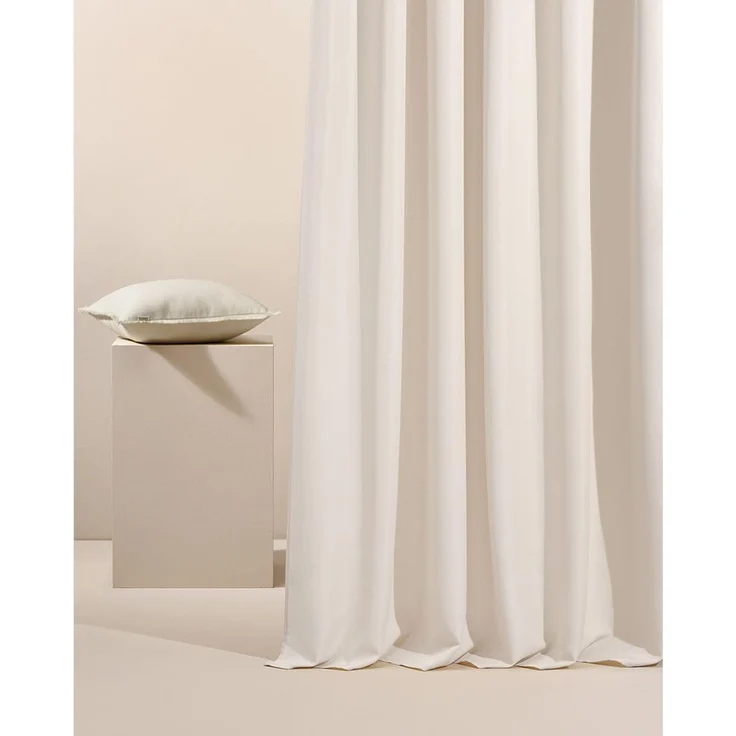 ROOM99 Outdoorvorhäng mit Schlaufen Garden Line 155x200 cm Breite x Höhe Outdoor Vorhang wetterfest Wasserdicht Sichtschutz Sonnenschutz Gardinen Garten Winddicht Helle Creme, 1 Stück – Bild 2