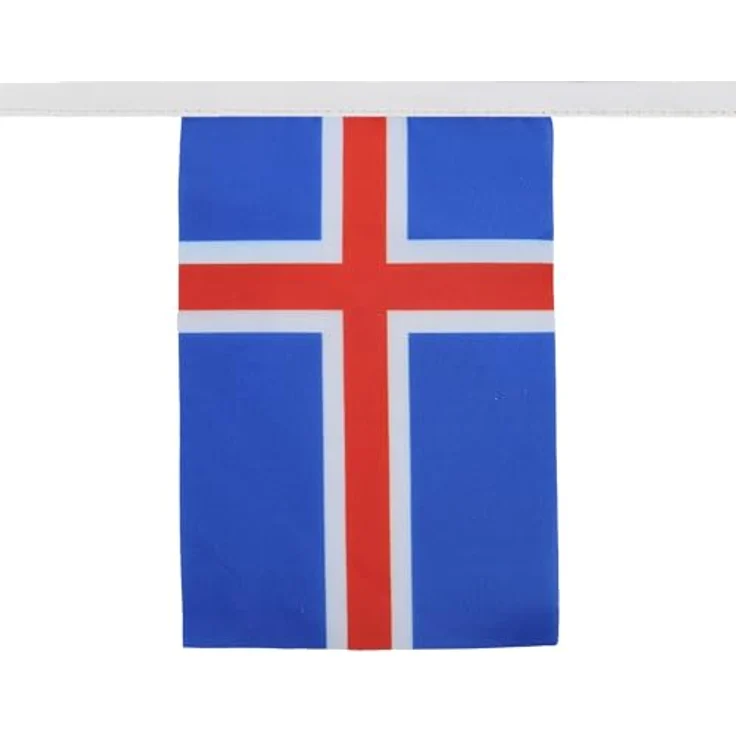 AZ FLAG - Fahnenkette Island 6 Meter Mit 20 Flaggen - 21x14 cm - Isländische Girlande Flaggenkette 14 x 21 Cm – Bild 2