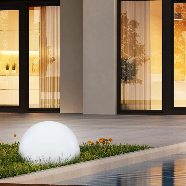 2er Set Moderne LED Halbkugel Solarleuchte für den Garten – Bild 9
