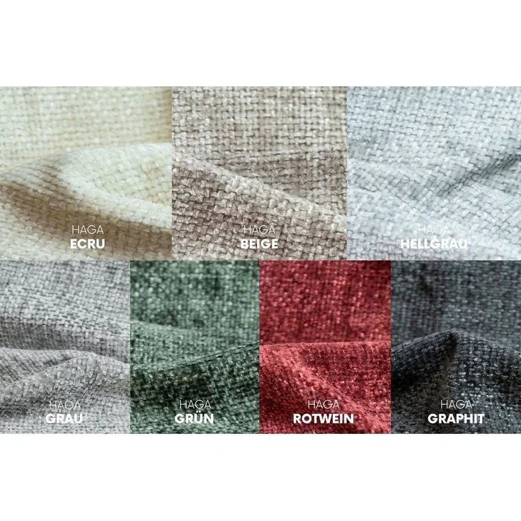 Kaiser Möbel Ecksofa U-from, Sofa Grand modular stoff Salvador und Haga, Zwei Arten von Stoffen, große Auswahl an Farben, praktisch, bequem – Bild 3