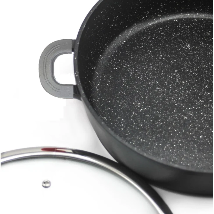 XXL Kochtopf mit Deckel ø44 cm mit Marmorbeschichtung ca. 23 L - Schwarz – Bild 4