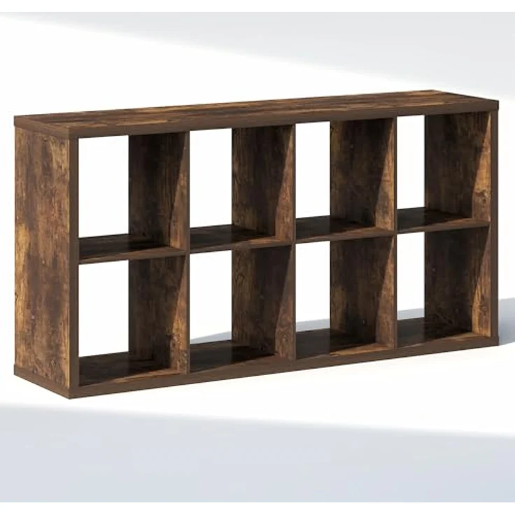 Furinno Cubic Kleiderschrank-Organizer und Aufbewahrungssystem, 8-Würfel-Schrankorganizer, offene Regale, extra Dicker Rahmen für Kleiderschrank, Schlafzimmer, Wohnzimmer, Bernstein-Kiefer – Bild 5
