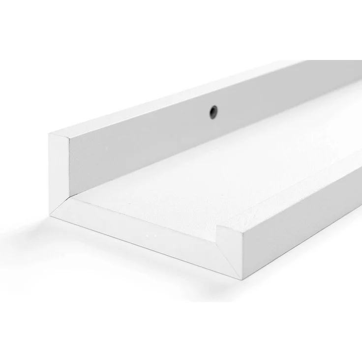 Home4You Wandregal Bilderleiste, Weiß Matt, PVC, MDF, B 80 x H 10 x T 4 cm – Bild 3