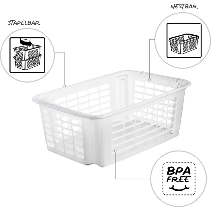 Rotho Drehstapelkorb Reverso Large 18 L transparent – Bild 3