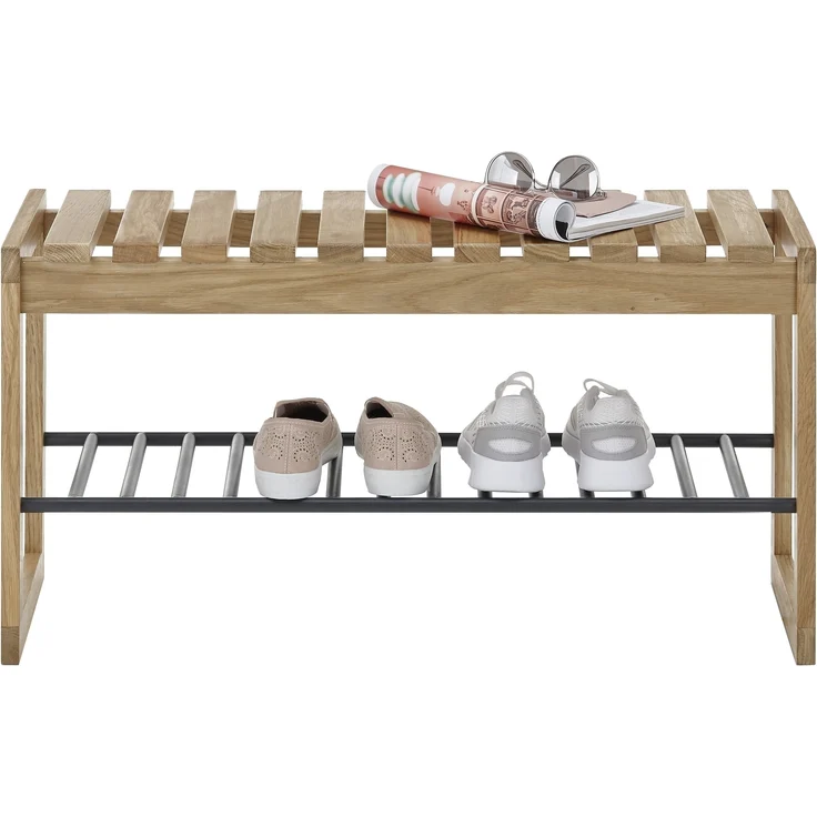 Garderoben-Set >Bantry< (4-teilig) in Eiche / schwarz - 100x190x30 (BxHxT) – Bild 2