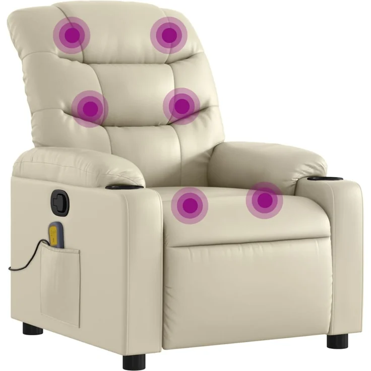 vidaXL Massagesessel mit Relaxfunktion, Kunstleder, Creme 3206904 – Bild 1