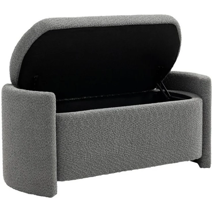 HOMCOM Sitzbank Bettbank mit Stauraum (Aufbewahrungsbank, 1-St, Lagerbank), Grau, 105 x 44 x 45,5 cm – Bild 4