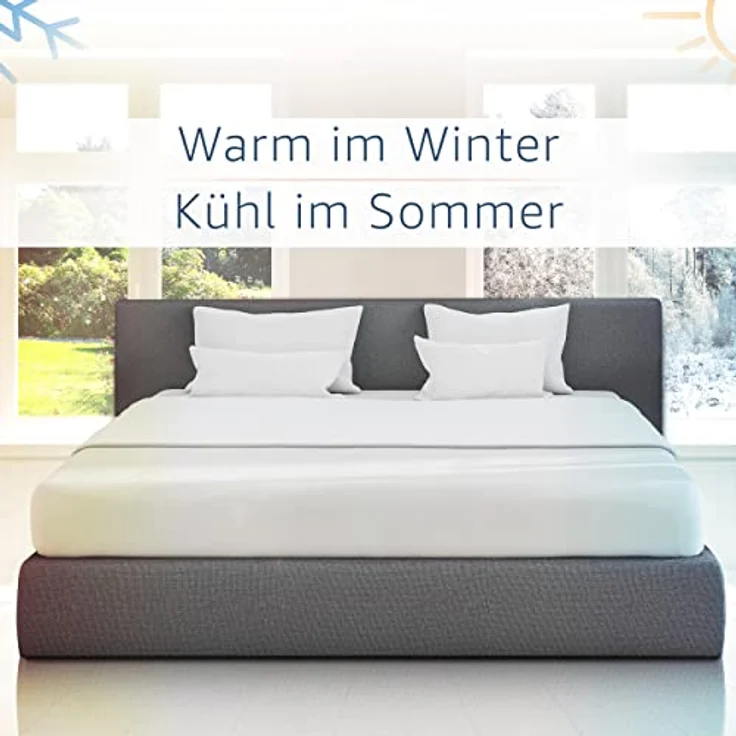 Amago - Spannbetttuch, 50 cm Steg, 100 prozent Baumwolle, 200x200 cm - Weiß – Bild 7