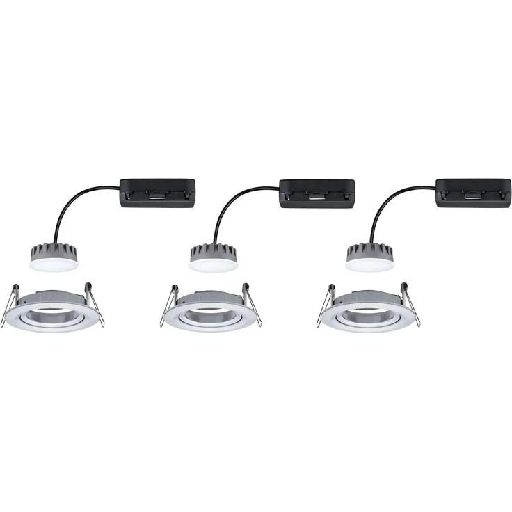 Paulmann 93903 Einbauleuchte LED Coin Slim IP23 rund Alu 3er-Set dimmbar und schwenkbar – Bild 5