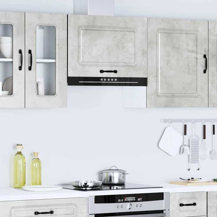 vidaXL Küchen-Hängeschrank Kalmar Betongrau Holzwerkstoff 853601 – Bild 4