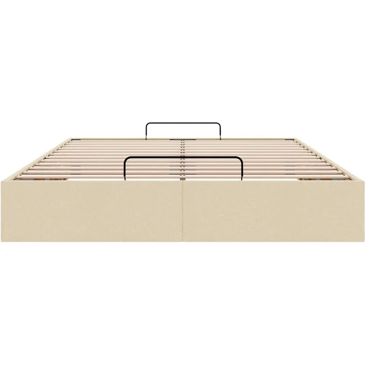 vidaXL Ottoman-Bett ohne Matratze Creme 140x190 cm Stoff 3310880 – Bild 6
